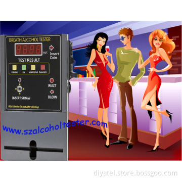 Electrochemical (fuel cell) Alcohol Sensor, Module Changeable Coin Machine Operated Alcohol Tester Commercial Breathalyzer AT319